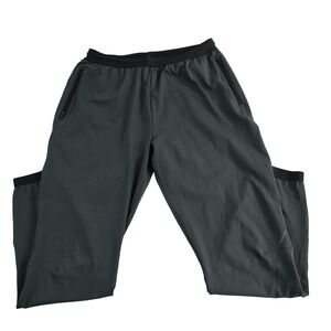Hill City Mens‎ M Dark Gray Athletic Jogger Pants Zip Pockets Elastic Waist
